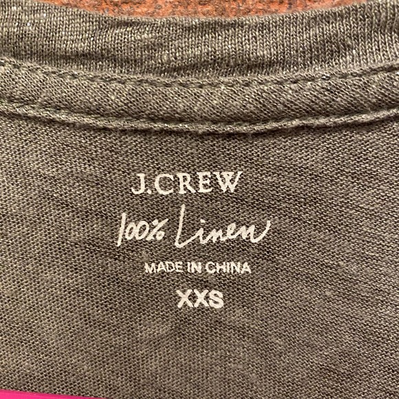 J Crew Lot: 100% Linen Gray Tank & Blue Pocket V neck Tee Size XXS - Picture 13 of 14